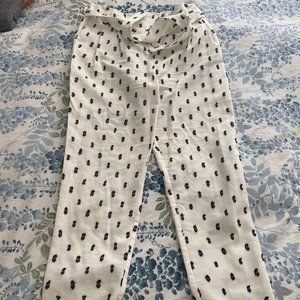 Sezane White and Black Cigarette Trousers